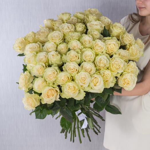 101 white roses 80 cm. Ecuador