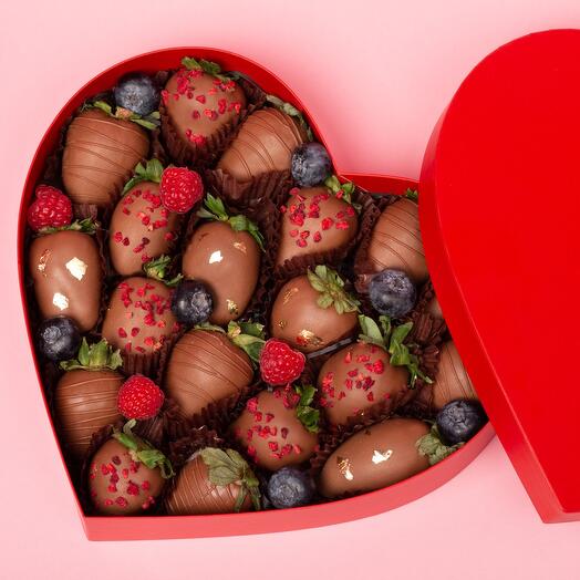 Set de fresas en chocolate belga S