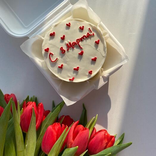 Бенто-торт с Вашей надписью «8 Марта»