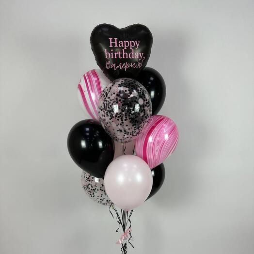 Bolas en rosa y negro