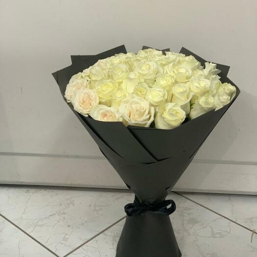51 White Rose Bouquet