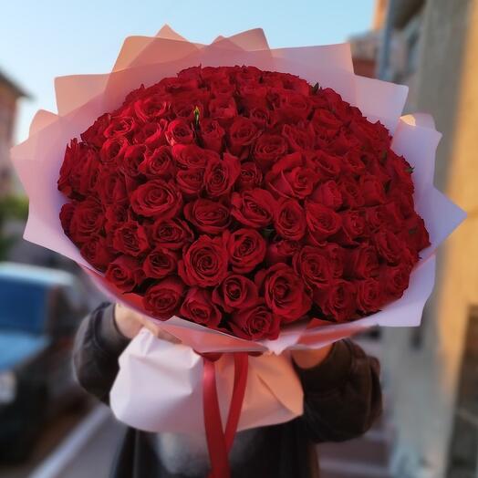 Акция‼️‼️‼️101 шт красная роза