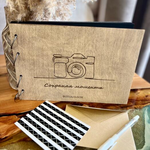 Фотоальбом с обложкой из дерева