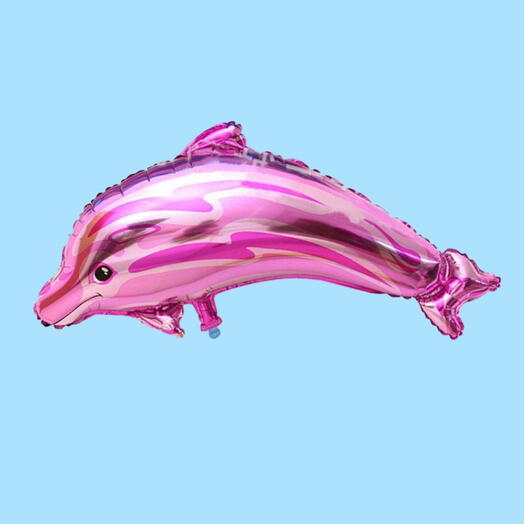 Pink helium dolphin balloon. Helium foil balloon dolphin pink