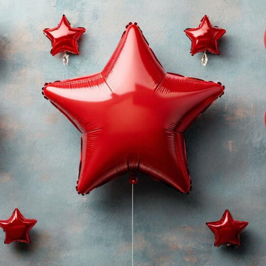 XL Шар гелий звезда красный. Foil helium balloon XL star red