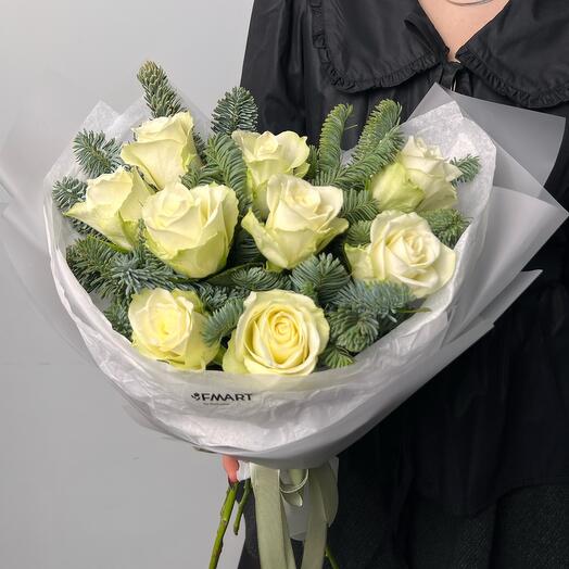 Букет из Кенийской розы и нобилиса