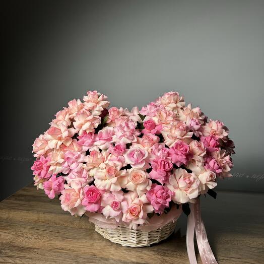 Pink flower basket