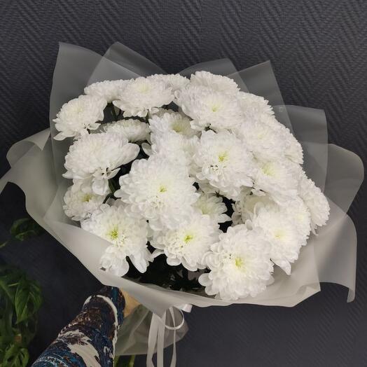 7 хризантем кустовых большой букет