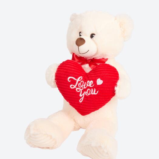 Plüssmaci szívvel  54cm