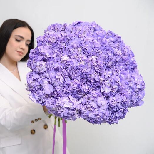 Букет лавандовых гортензий