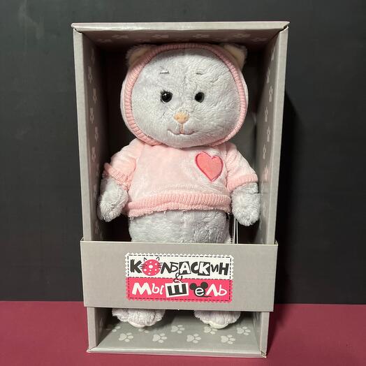 Мягкая игрушка Котик в худи