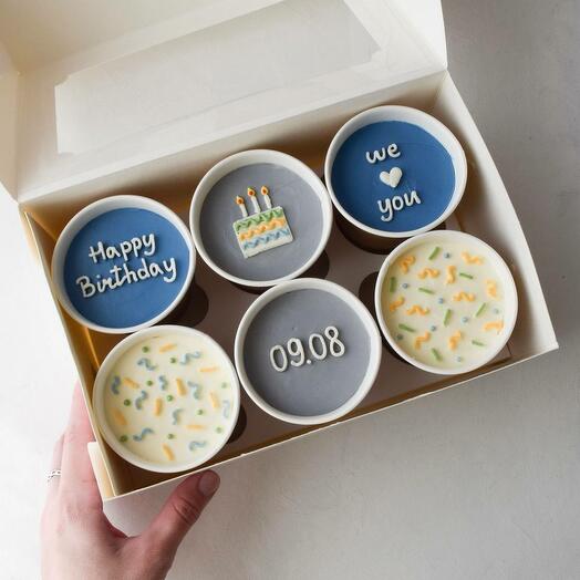 Cake to go с днём рождения - торт в стакане 6 шт - трайфлы для парня, мужа, друга, брата, мужчины, любимому, папе