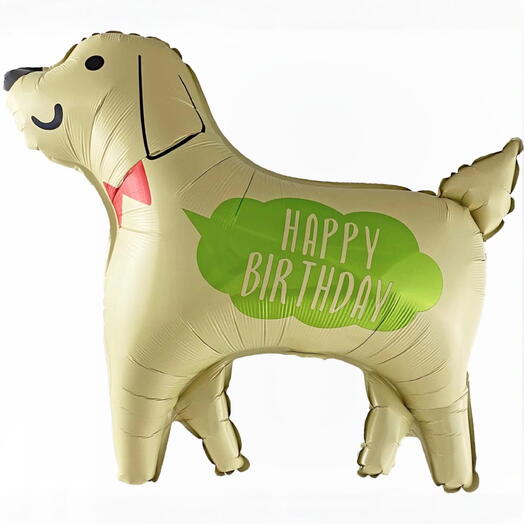 Воздушный шар гели «С днем рождения» собака. Helium foil balloon Happy Birthday Dog