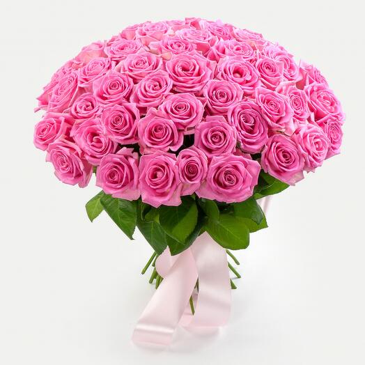 Brillante ramo de 51 rosas Rosadas