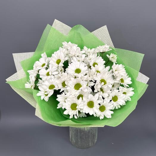 Bouquet of 9 white bush chrysanthemums (chamomile)