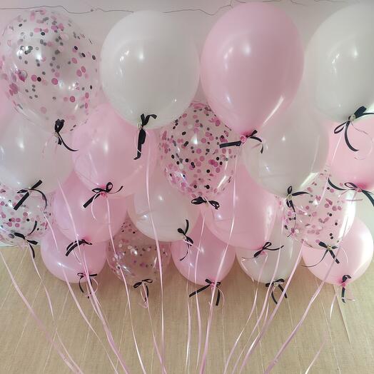 Шары с бантиками россыпью 20шт