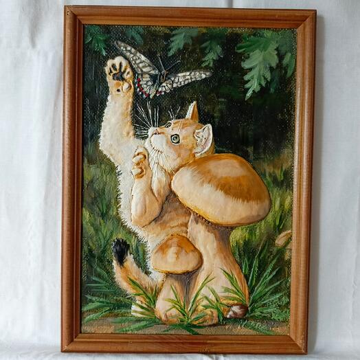 Картина Кошки Текстурные Картины С Кошками Маслом Картина Котенок Рыжий Котенок Объемные Картины Своими Руками Подарок Женщине