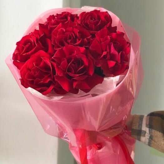 7 красных французских роз Фридом букет 11 Buket flowers
