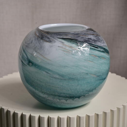 Round Ocean Breeze Glass Vase