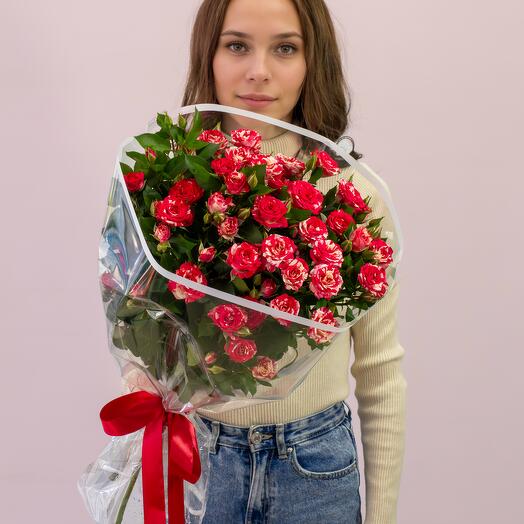 Букет из 7 Ярко-Розовых Кустовых Роз арт.292