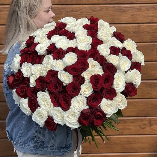 101 Роза Эквадор микс 60 см
