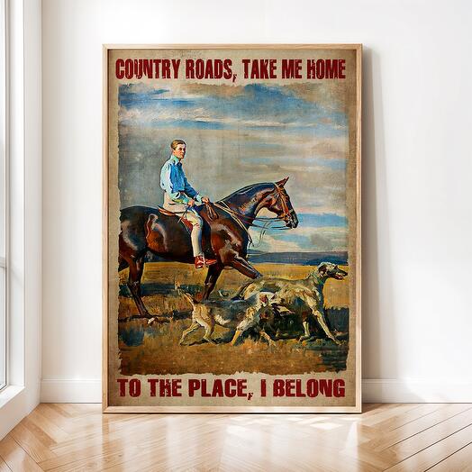 Интерьерный постер "Лошади" винтажная картина 02-0048