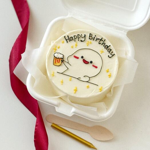Бенто торт с днём рождения happy birthday человечек с пивом