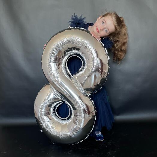 Шар Цифра 8 Серебро