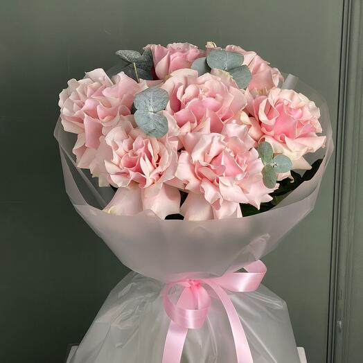 Французские розовые розы с эвкалиптом🌸💘