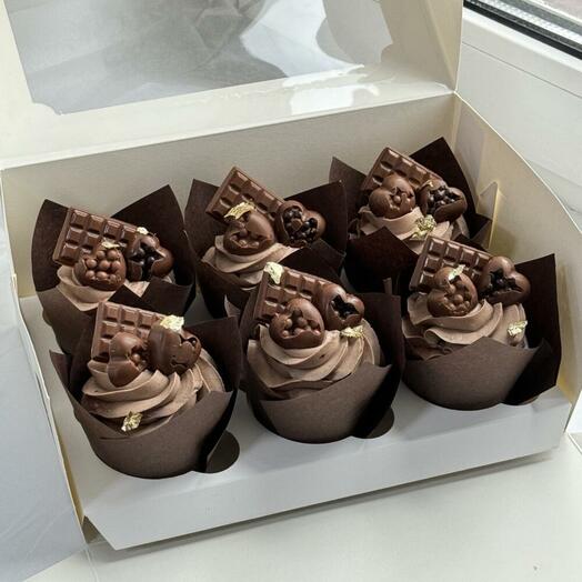 Набор капкейков с шоколадом 6 шт