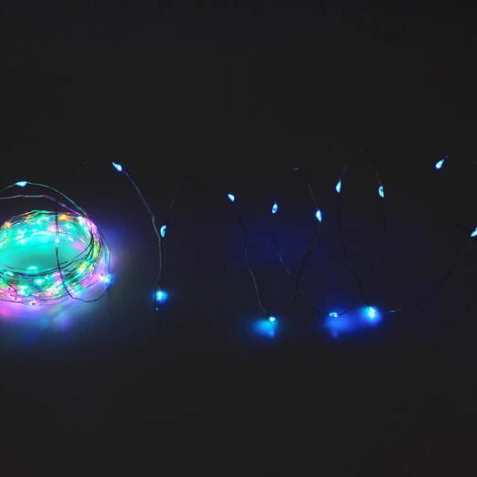 Электрогирлянда USB "Роса", 120 RGB микро LED-огней, 12+2 м, серебристая проволо