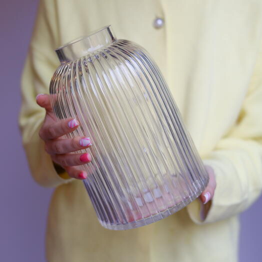 Ваза из рефленного стекла «Pleat»