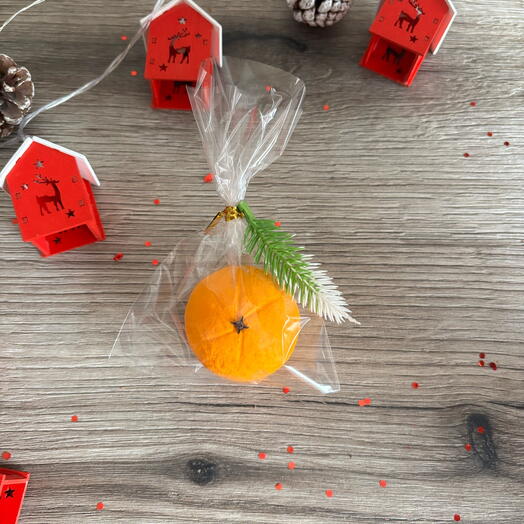 Зефир ручной работы на Новый год мандарины зефир в индивидуальной упаковке подарок