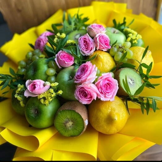 Фруктовый букет "Яркое поздравление для любимой мамы"