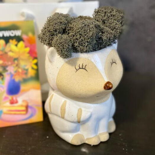 Кашпо «Лемур» с мхом подарок детям