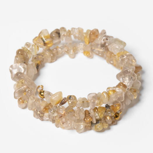 Браслет Корица Рутиловый кварц 14K 19 см (BRA1062)