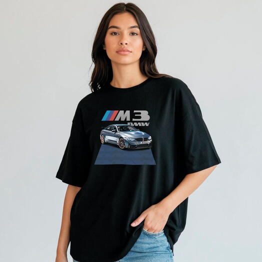Футболка оверсайз BMW 3. Цвет: черный. Унисекс