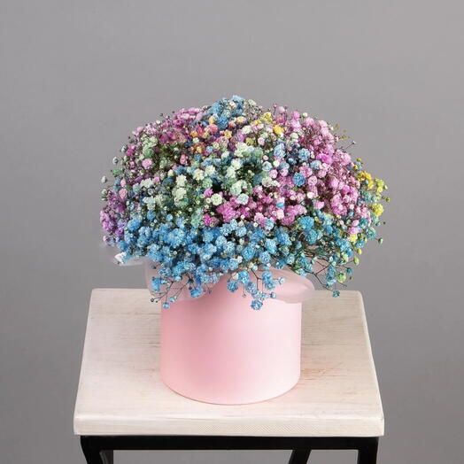 Цветы в коробке «Радужная»