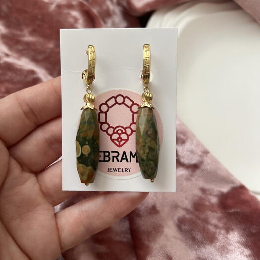Серьги «Яшма Пикасо»