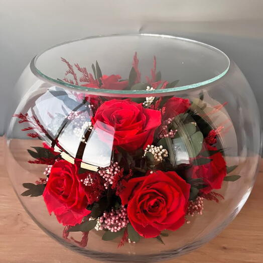 Натуральные цветы в стекле, вакуум (RF2.15880rd)