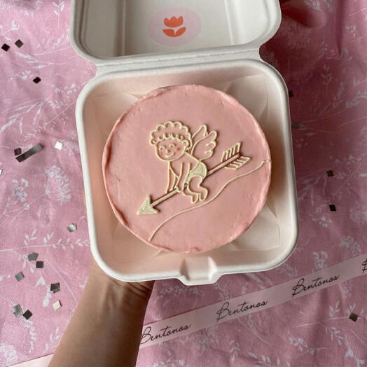 Бенто торт на День Святого Валентина Купидон на стреле, коллекция «14 февраля»