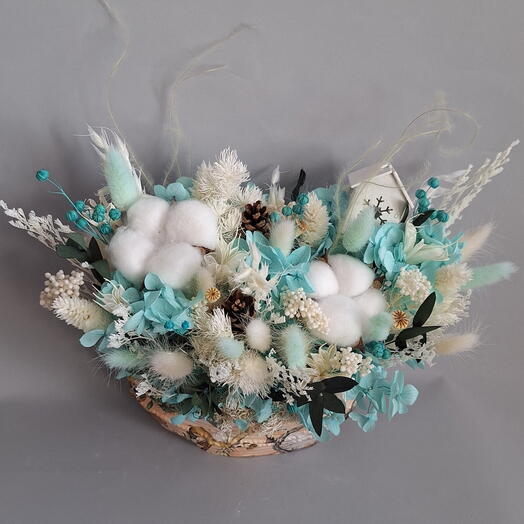 Сухоцветы композиция "МЯТНЫЙ СНЕГ " + мыло ручной работы в подарок 🎁