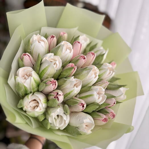 Букет тюльпанов из зефира, нежные