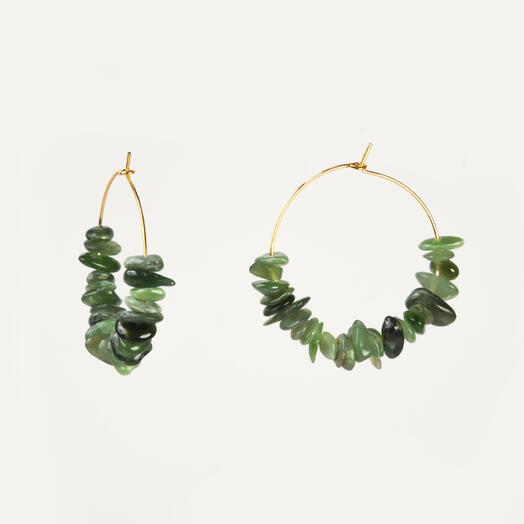 Серьги Корица Нефрит 14K (EAR1028)