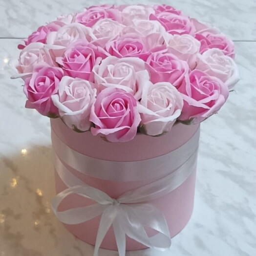 Букет 25 мыльных роз разные цвета