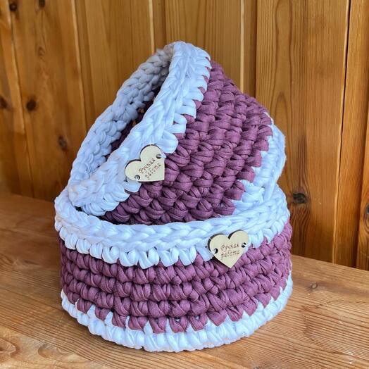 Набор из 2-х вязанных кашпо