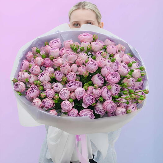 Букет из пионовидных роз "Лавандер Love!"
