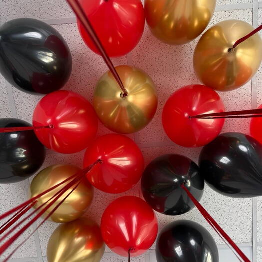 Шары под потолок красный / чёрный / золото