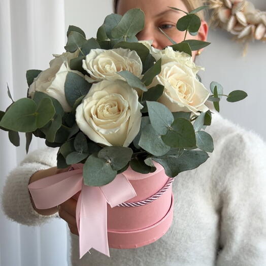 White flowers in the box