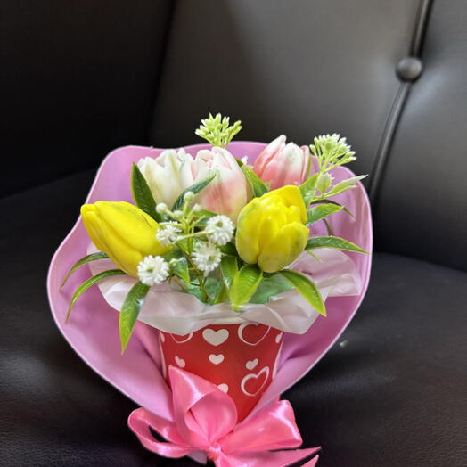 5 тюльпанов из мыла 🌷